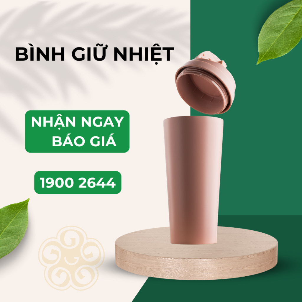 Bình giữ nhiệt nhựa làm từ chất liệu nhựa tái chế, góp phần bảo vệ môi trường