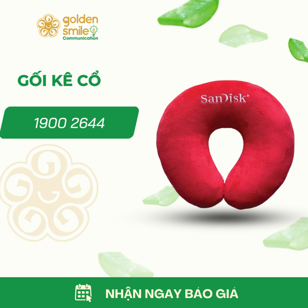 Golden Smile Communication tự hào là đơn vị sản xuất gối kê cổ in logo chuyên nghiệp